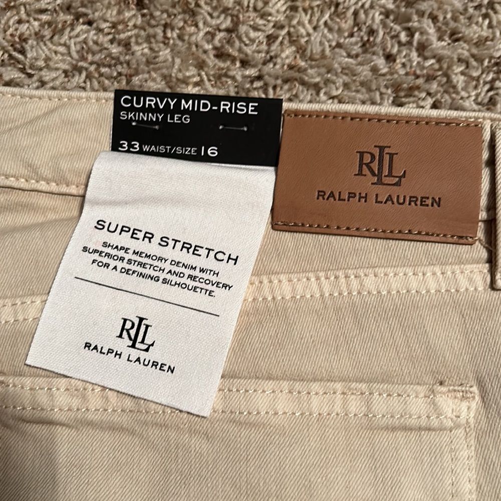Lauren Ralph Lauren- Curvy Mid- Rise Skinny Leg - Size 16 - Picture 2 of 3